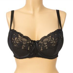 Wacoal Bra 40DD Black Lace Underwire Unlined 851256 NWT